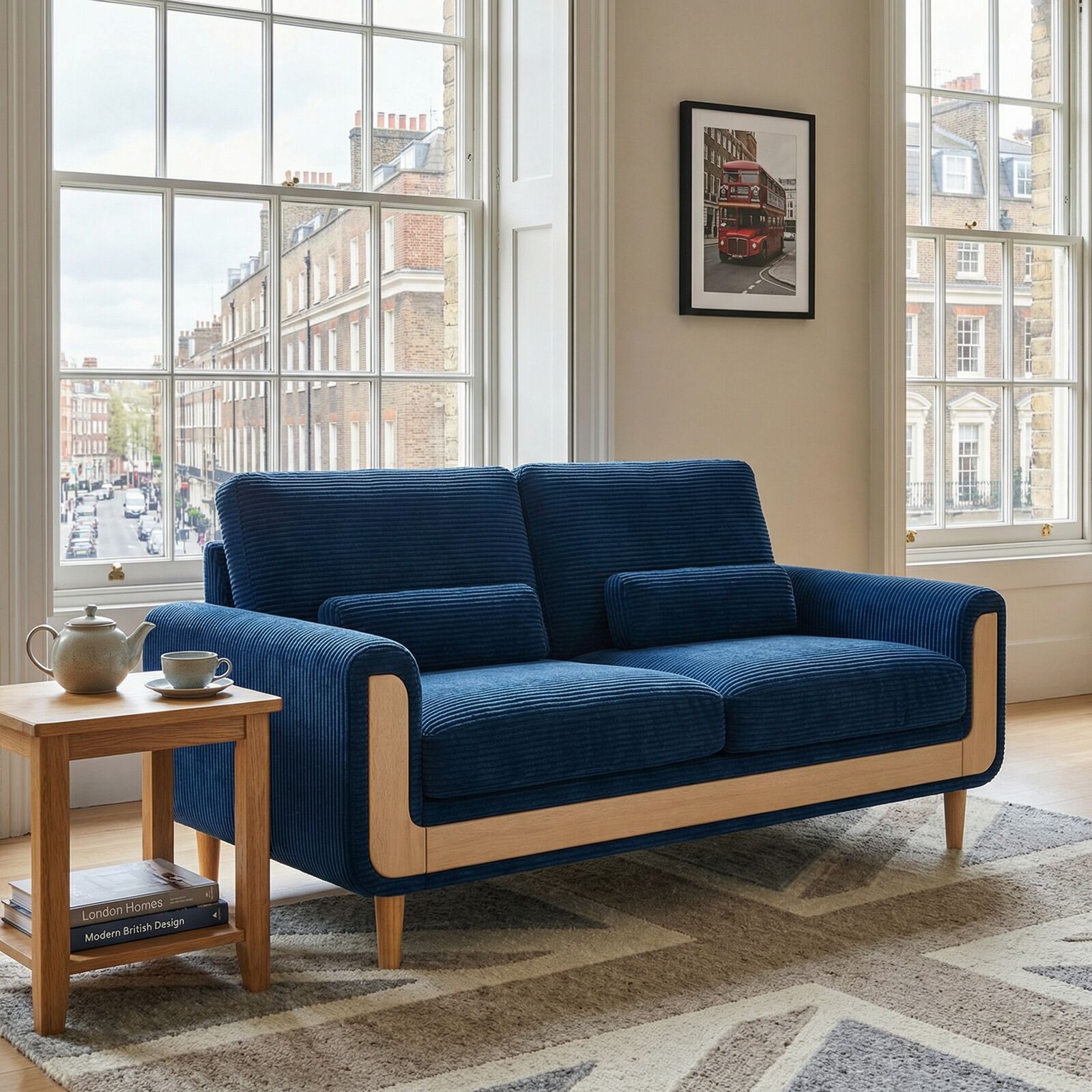 Hroth 2 Seater Dark Grey Fabric Sofa